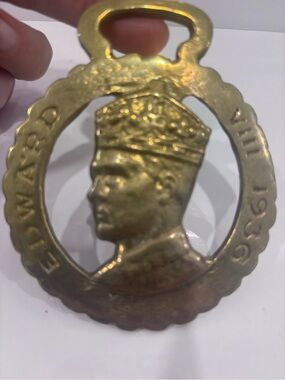 Vintage Edward VIII 1936 brass horse brass medallion royal commemorative English